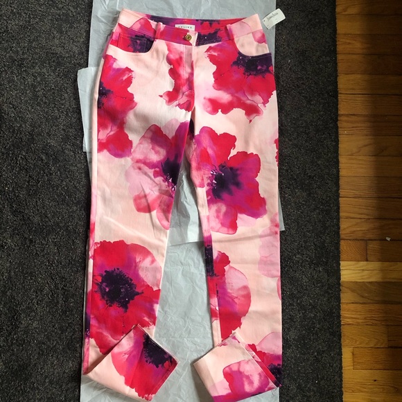 NWT Celine Pink Floral Stretch Denim Trousers 10 - Picture 4 of 15